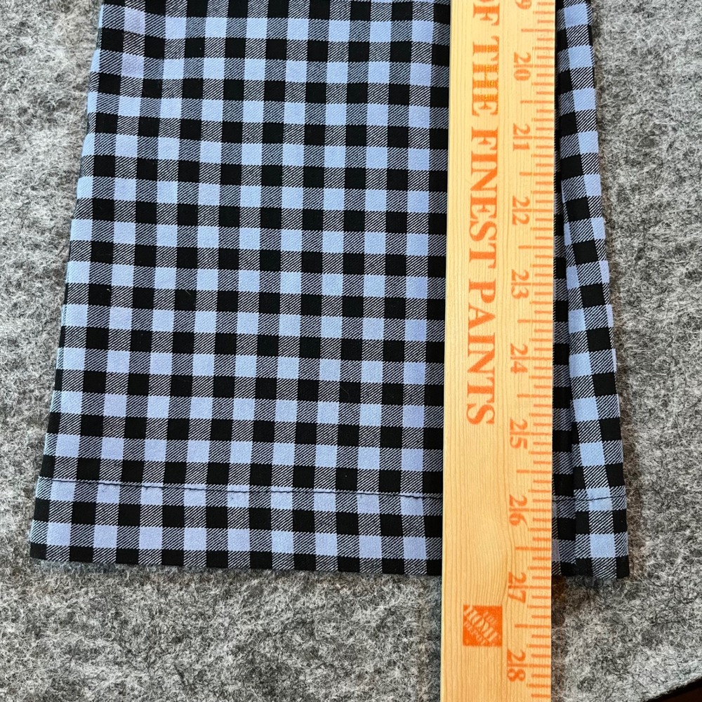 Zara Gingham Flare Pants Womens Large Blue Black Checkered‎ Retro Y2K Mod Preppy - Picture 7 of 9